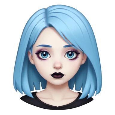 pale blue haired goth baddie sticker