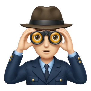 Detective peeking through binoculars sticker