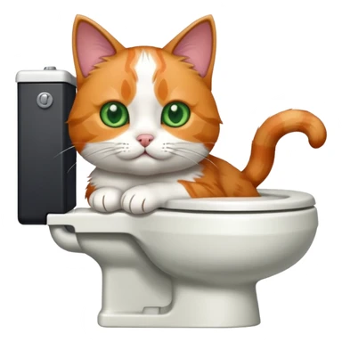 Cat in toilet  sticker