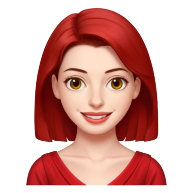 Anne Hathaway in red dress, cute sticker