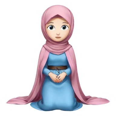 Turkish beautiful finish Konya girl blue eyes with hijab and sakura dress long tailed on the floor  sticker
