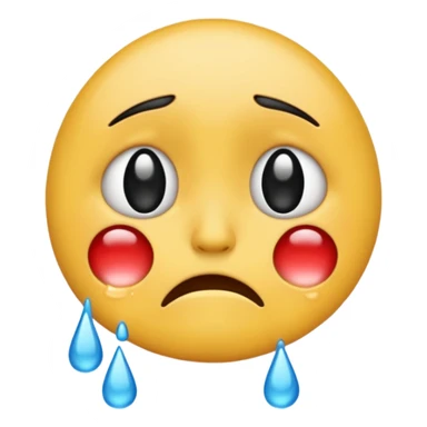 crying emoji with black tears sticker