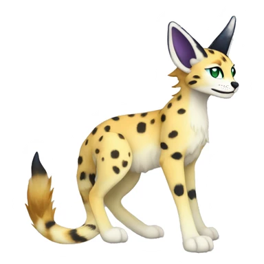 Epic Edgy Colorful ethereal eldritch Sergal-Serval-Fionbri sticker