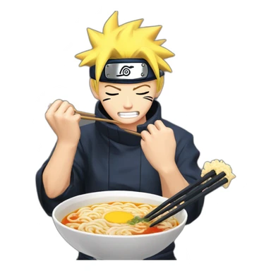 Naruto qui mange des ramen sticker