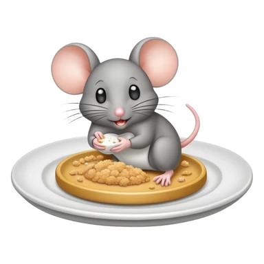 mouse on plate with crumbs sticker