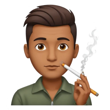 Indian brown guy with side gfade hair style, smoking cigarette sticker