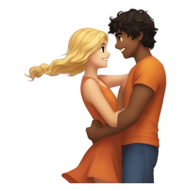 Percy Jackson and Annabeth Chase dancing  sticker