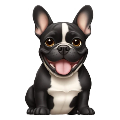 Black and tan colored French bulldog smiling sticker