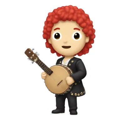 Vivaldi standing chibi banjo Red wig sticker