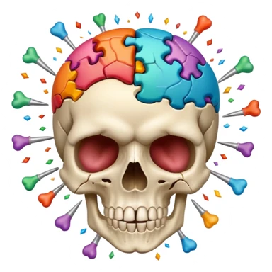 Skull with exploding brain sticker