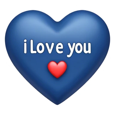 Dark Blue heart with the words I Love You Ry in the middle  sticker