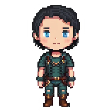 chibi male human character, short proportions, large head sticker