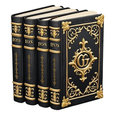 5 black gothic books sticker