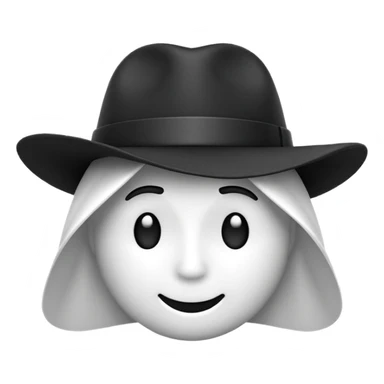 créer un emoji farfadet en noir et blanc, en traçant que les contours, sans pot de pièces dans la main et avec un trèfle à 4 feuilles sur le chapeau sticker