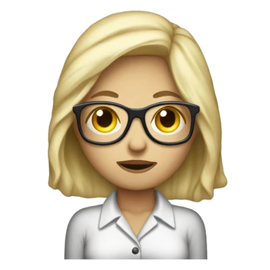 Blonde Secretary with spectacles half covering face with bedsheets sticker