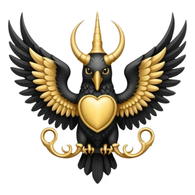 holy saint emblem with black wings with horn sticker