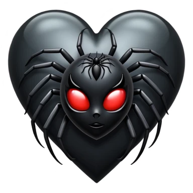realistic gothic heart with a black spider lily sticker