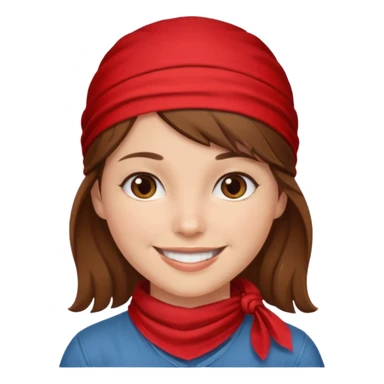 brown haired woman with wearing red bandana sticker
