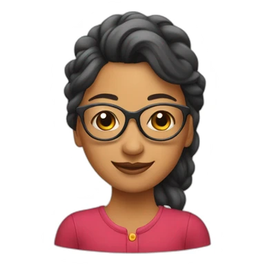 Mujer pelirojo sonriente con lentes abraza a una Bebé sticker