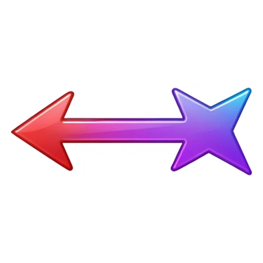 color gradient between red and purple glitter arrow for right sticker