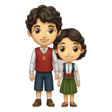 a portuguese boy from porto with his girl from Viseu sticker