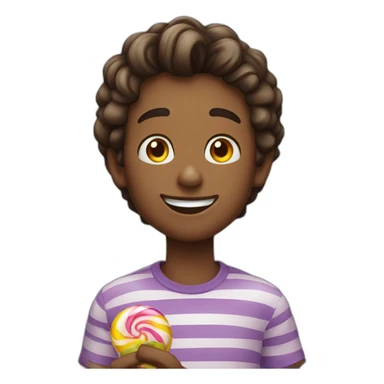 A young man enjoying candy sticker
