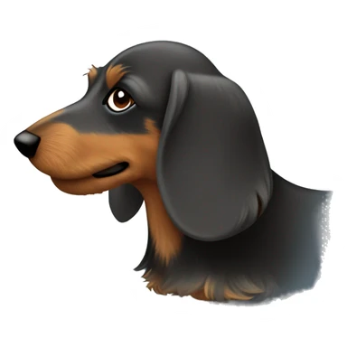 Wire haired wiener dog from the side dark  sticker