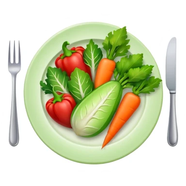 plate with vegetables and a check mark sticker
