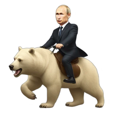 Vladimir Putin riding a bear sticker