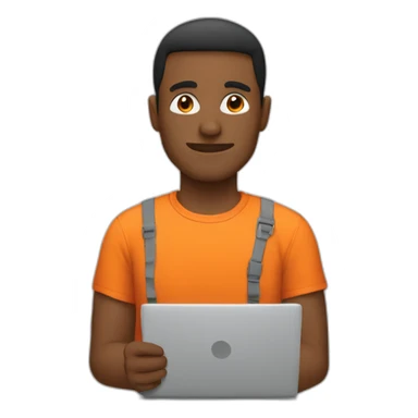 one man with orange shirt sticker