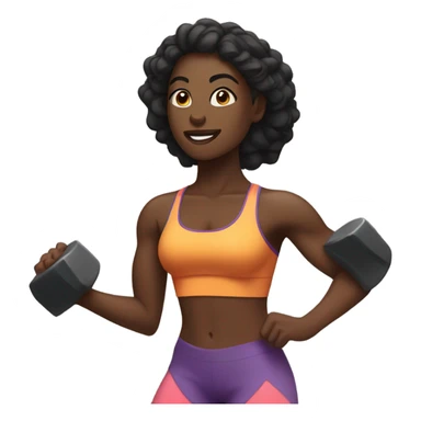 Dark skinned black women sweating while working out sticker