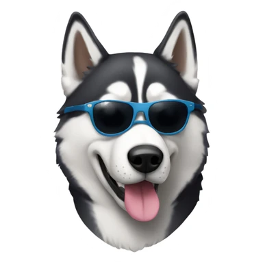 a husky wearing sunglasses sticker