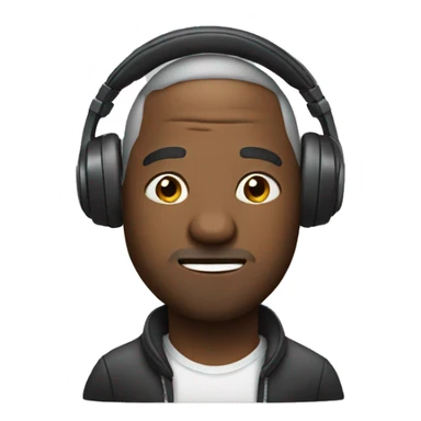 man in headphones sticker