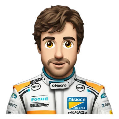 fernando alonso en su formula 1 sticker