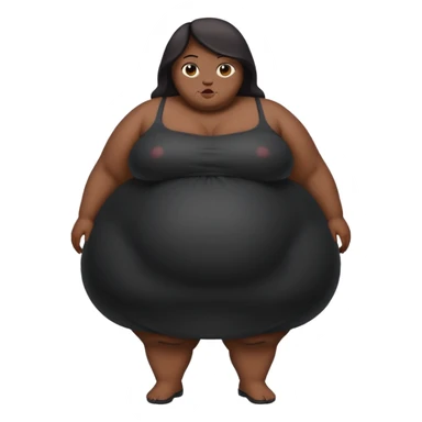 Black morbidly obesity lady bigger sticker