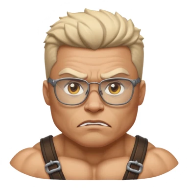 Glasses-Wearing wild Warrior bust sticker