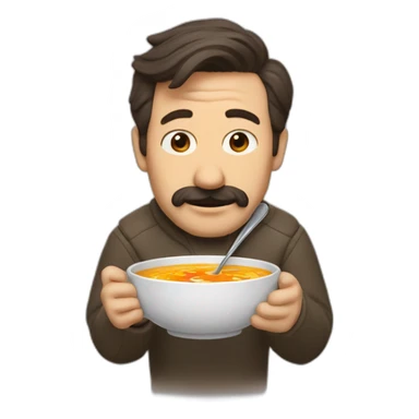 Ted lasso eating chicken soup  sticker