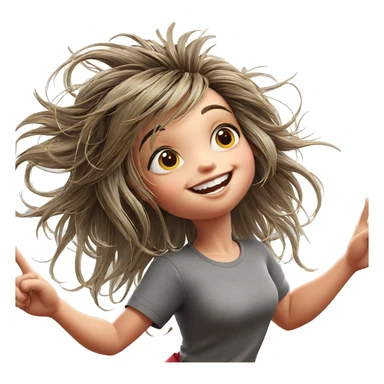 happy girl at the window sticker