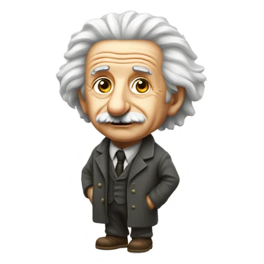 a thoughtfull looking albert Einstein full body  sticker