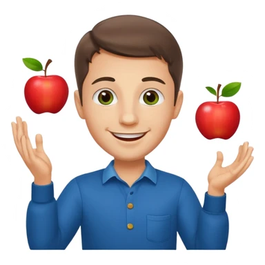 a Circus cute zelensky juggling two apple sticker