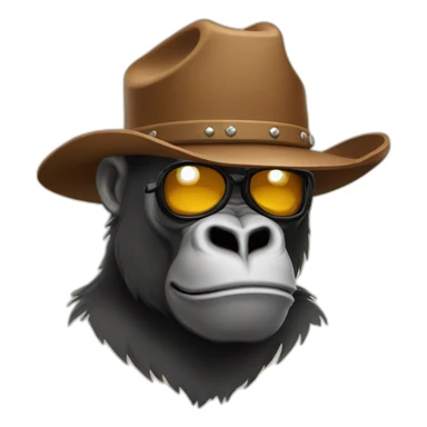 cowboy gorilla sticker