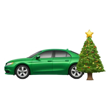 Car and Christmas tree sticker