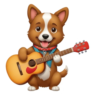 Hund mit einer Gitarre  sticker