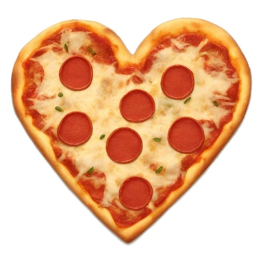 Heart shape pizza sticker