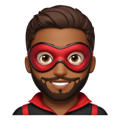 Miles Morales with beard, eye mask, low fade sticker