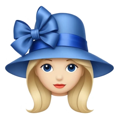 fancy hat with a blue ribbon sticker