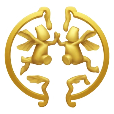 Golden Gemini symbol sticker