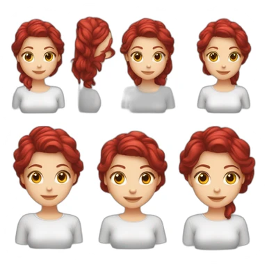 Menina caucasiana de cabelo vermelho longo liso piscando sticker