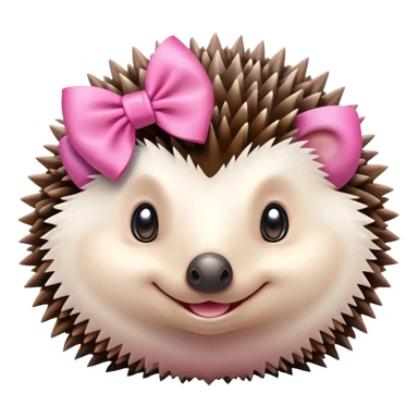 hedgehog with a pink bow sticker