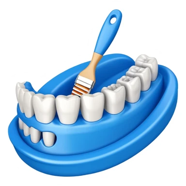 Denture brush sticker